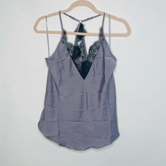 Free People Starlight Silver Mauve Lace Cami Top - Picture 4 of 5